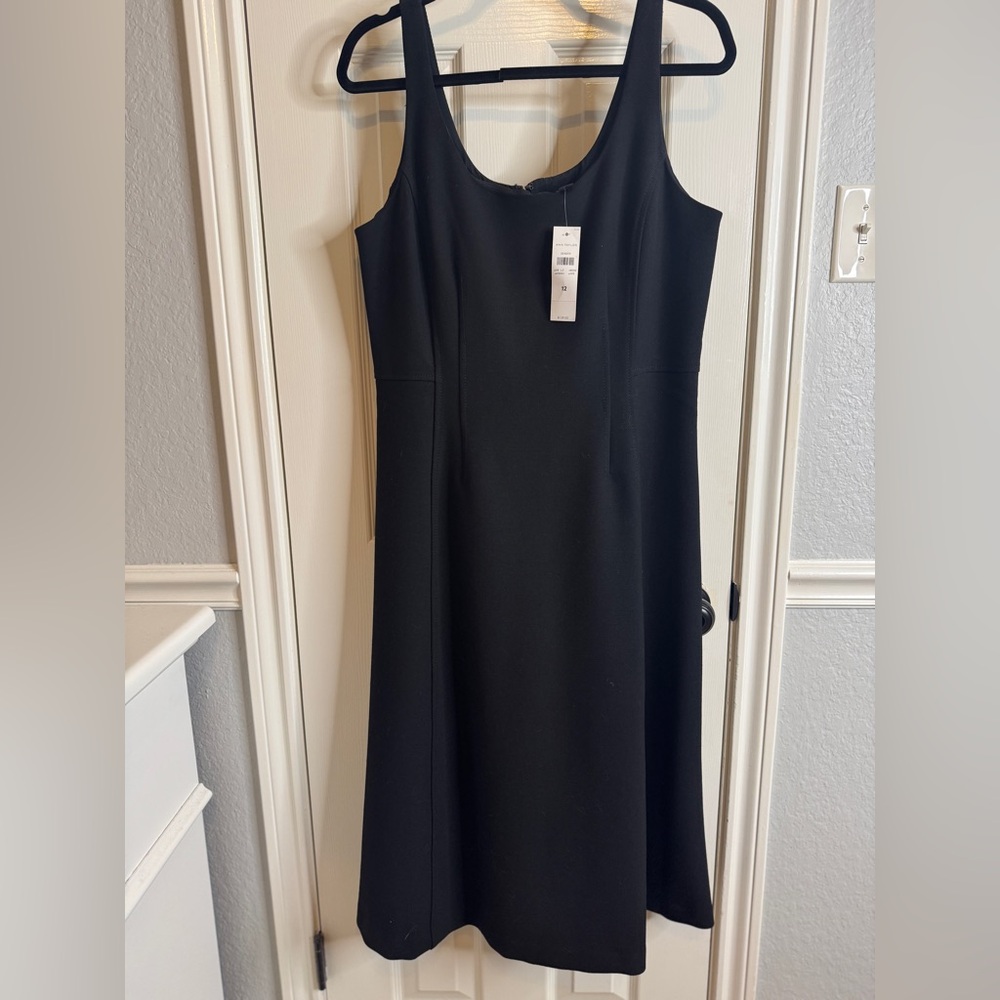 Ann Taylor Black Sleeveless Midi Dress Size 12
